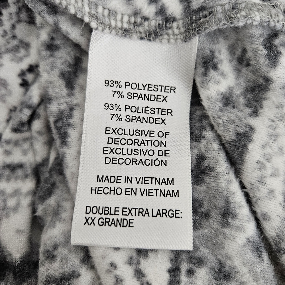 Nautica Silky Fleece Pajama Top Gray Fair Isle Long Sleeve V Neck 2XL - Picture 8 of 10